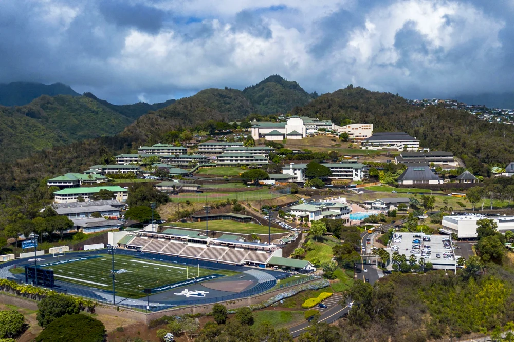 Exterior view of Kamehameha Schools campus in Hawaii