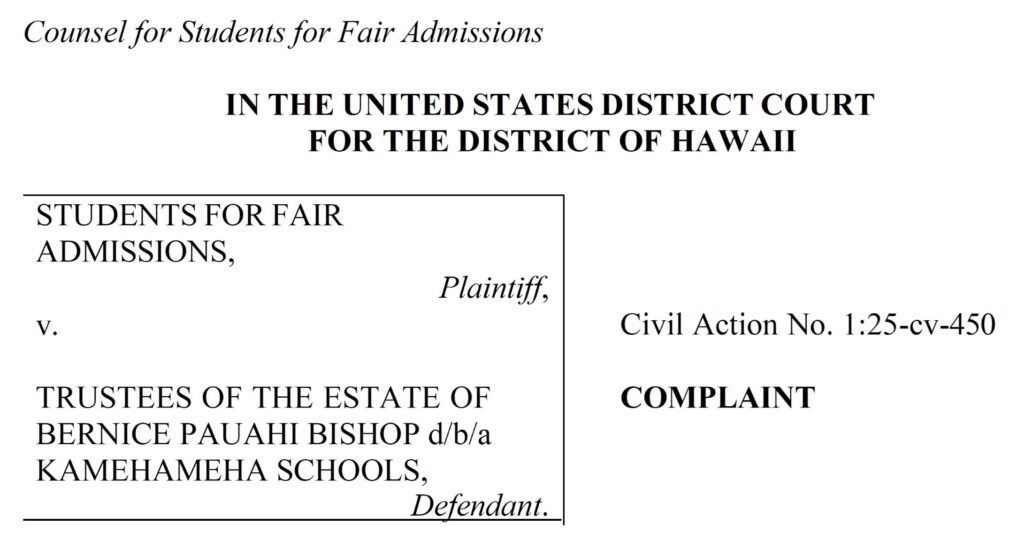 lawsuit cover for SFFA vs KS